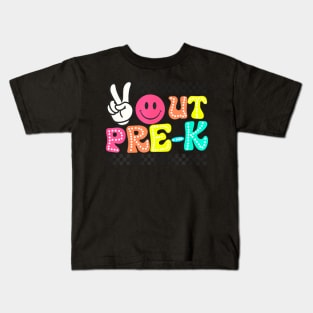 Peace Out Pre K Last Day Of School Preschool Teacher Kids Kids T-Shirt